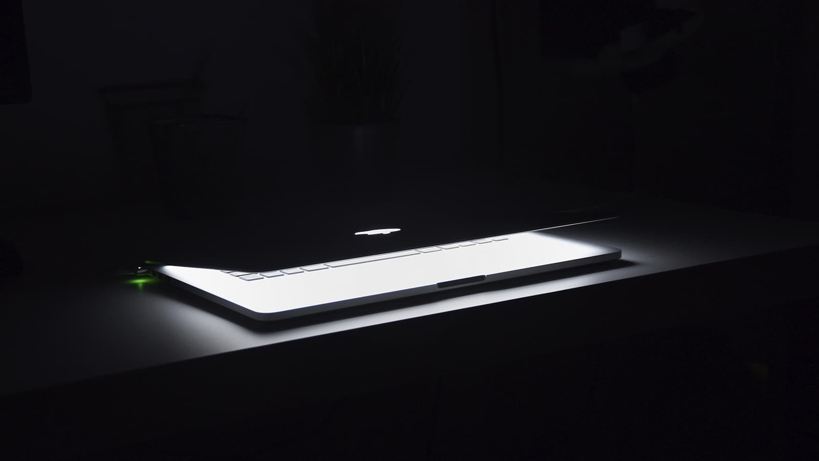 Laptop in the dark